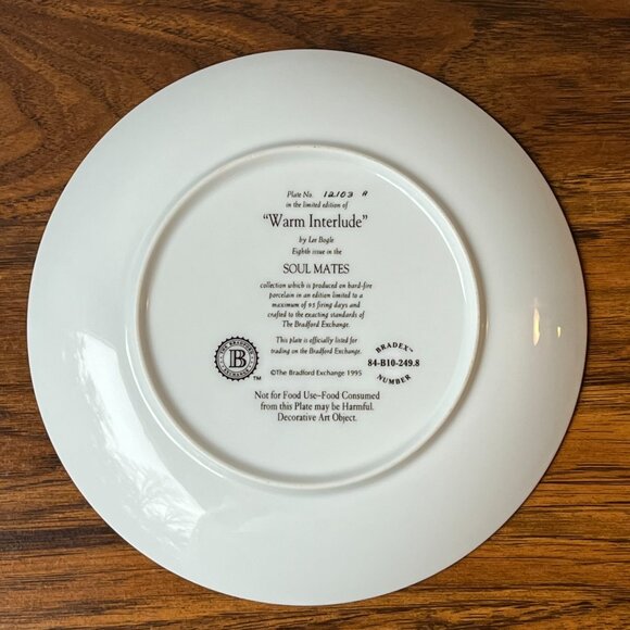 Lee Bogle Warm Interlude Plate #8 in Soul Mates Collection Native American 1995 - Picture 7 of 9